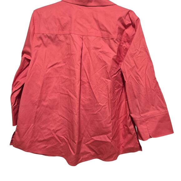 Chico’s No-Iron Pink Button Shirt Blouse Size XL 3 Office Career Wear - Picture 2 of 9